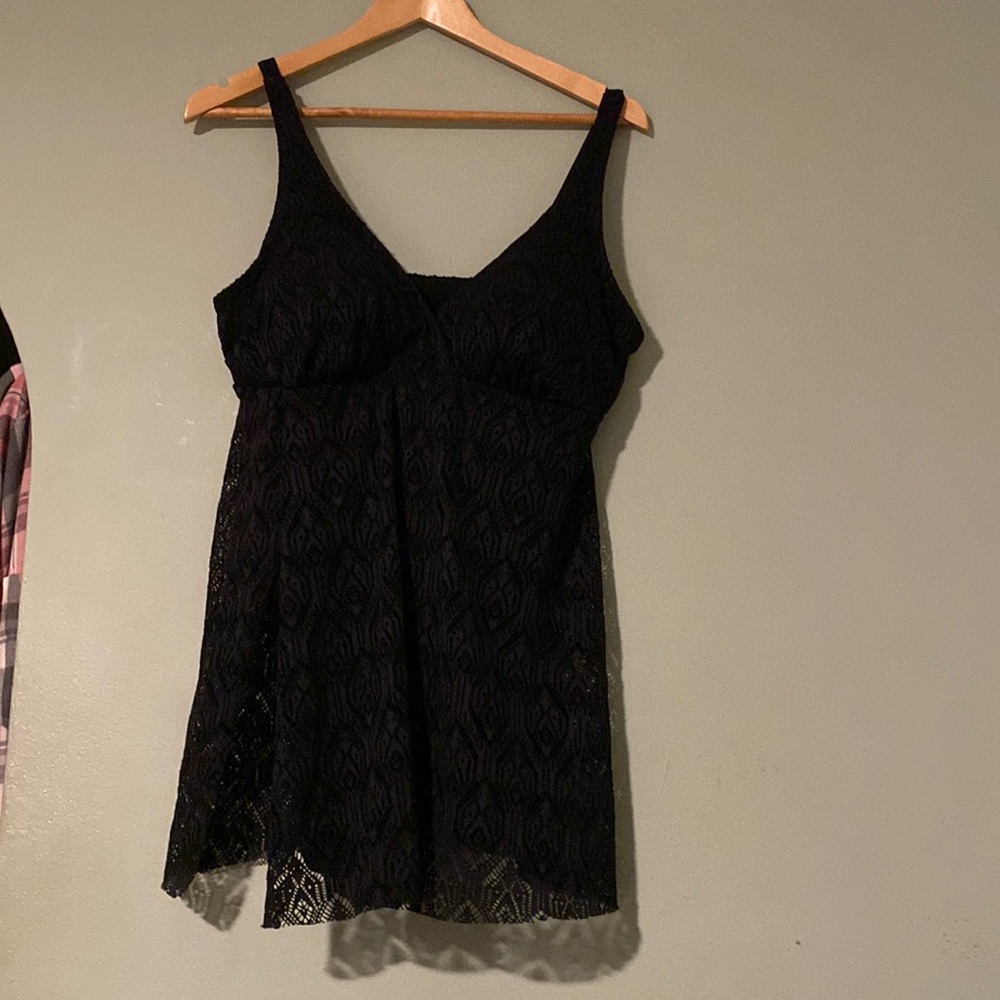 Brand new black lace one piece bathing suit. Swimsuits for All size 18